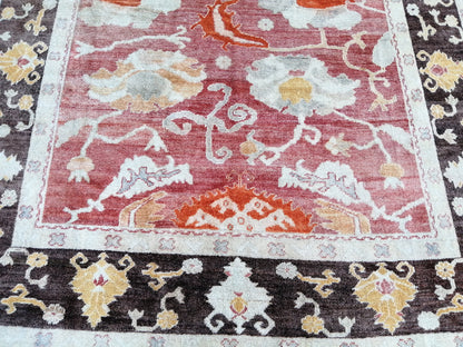 OUSHAK RUG, 8.9 x 11.6 Large Area Oushak rugs, Vintage Oushak Rug Wool Oushak Rug Hand Made Rugs, Authentic Oushak Rug 9x12 vintage Rug