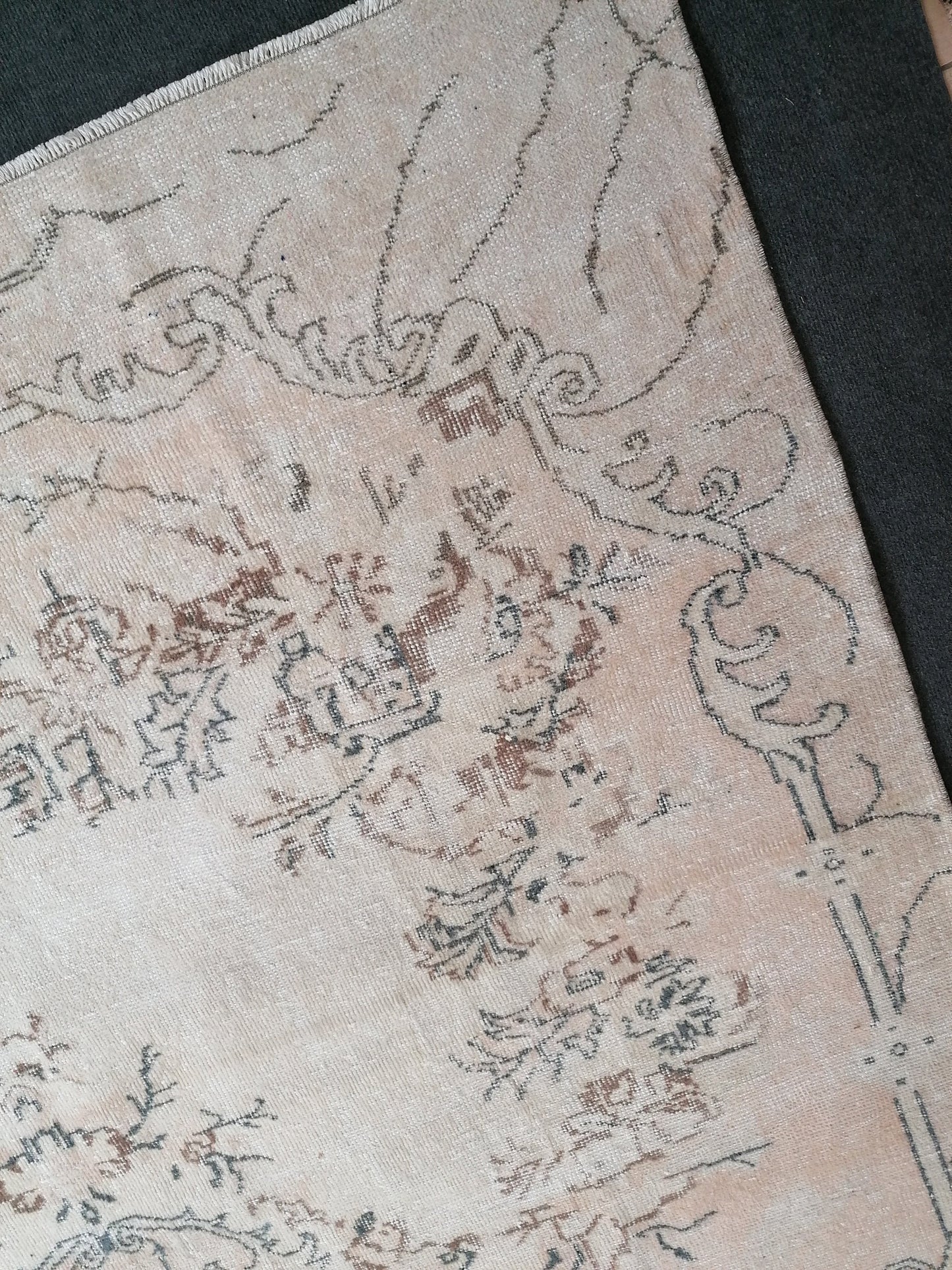 10.2 x 6.5 Oushak rug - large turkish oushak rug, vintage rug - vintage hand made rug, kitchen rug