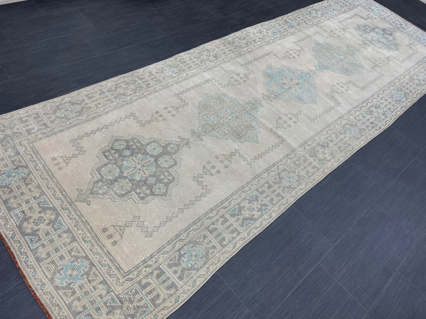 Muted Vintage Runner Rug 3.9 x 11.6 Vintage Persian Runner Rug  Hallway Runner Rug Turkish Runner Kitchen Runner Rug Antique Wool Runner