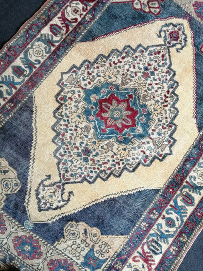 4.6 x 7 OUSHAK RUG TURKISH Oushak Rug Vintage Oushak Runner Rug Vintage Runner Rug Wool Oushak Rug Hand Made Rugs Vintage Turkish Rug