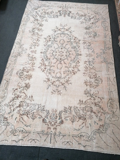 10.2 x 6.5 Oushak rug - large turkish oushak rug, vintage rug - vintage hand made rug, kitchen rug