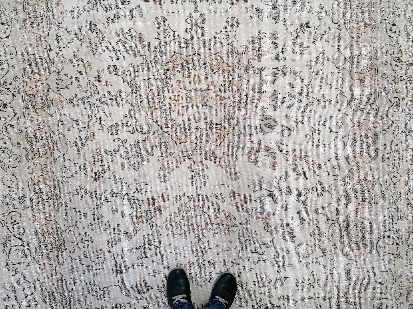 Oushak turkish rug 7.2 x 10.7 large wool rug, vintage knotted rug