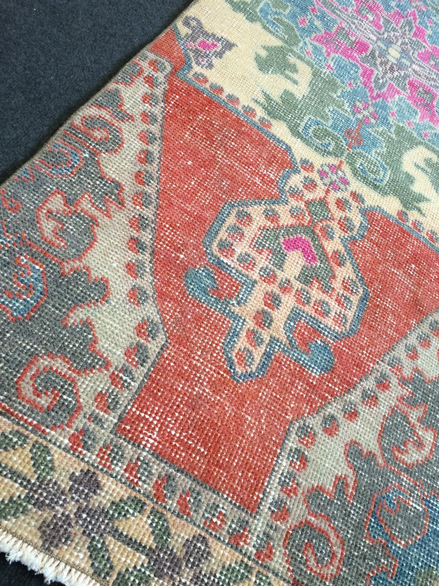 Oushak Runner Rug Turkish Runner Rug Vintage Runner Rug Hallway Runner Rug Runner