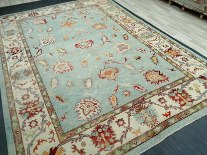 9.3 x 12.8 OUSHAK RUG, TURKISH Oushak Rug Vintage Oushak  Rug, Rug, Wool Oushak Rug Hand Made Rugs, Made In Turkey Hand Knotted Rug 9x13 ft