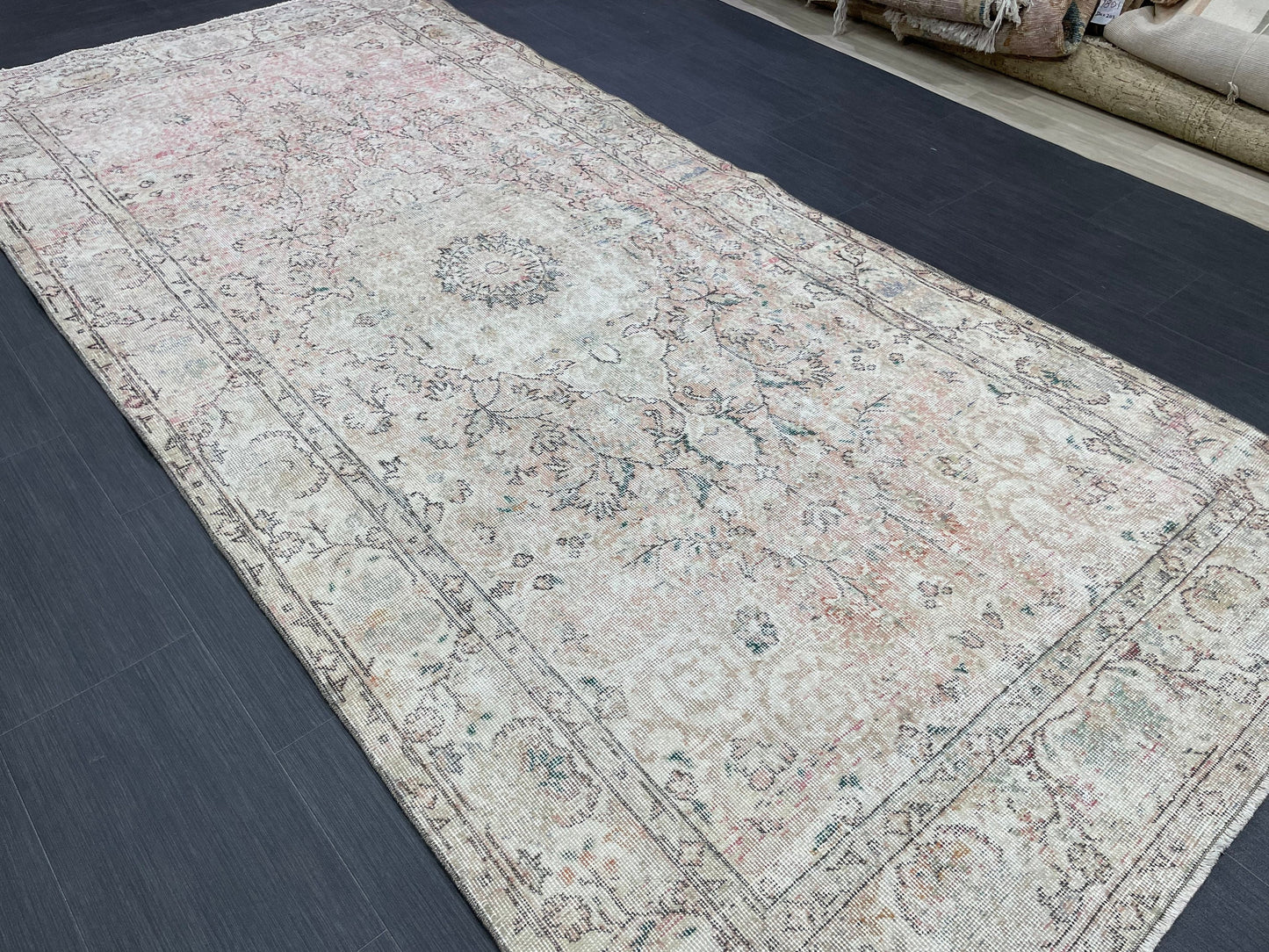 Oriental RUG, TURKISH Rug, 4.6 x 10 , Vintage Distressed Rug, Vintage Persian Rug, Wool Oushak Rug, Handmade Rugs, Vintage Turkish Rug.