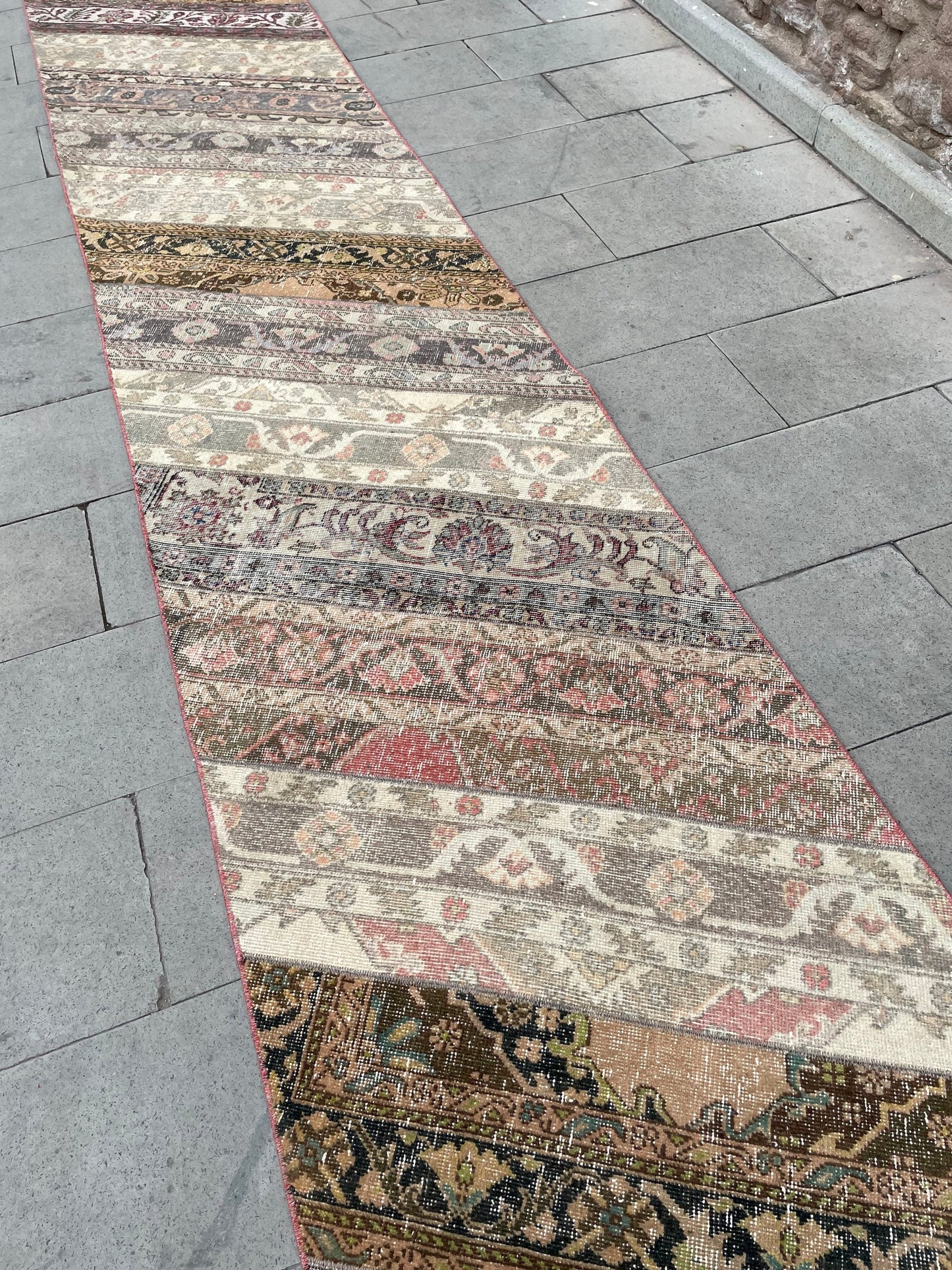 Vintage Runner Rug 2.7 x 22 ft Extra Long  TURKISH Runner Rug Vintage Runner Rug Oriental Runner Rug Patchwork Runner Hand Knotted Runner