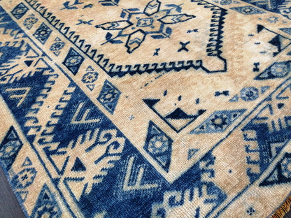 Blue Vintage Rug OUSHAK RUG 6x3.9 TURKISH Oushak Rug Vintage Oushak Runner Rug Vintage Runner Rug Wool Oushak Rug Hand Made Rugs