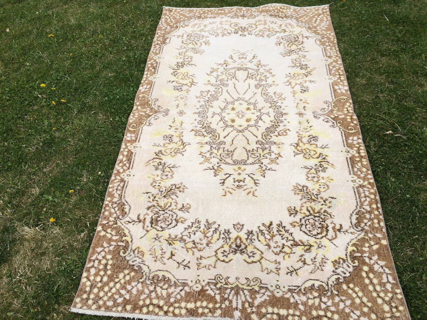 VINTAGE RUGS, TURKISH Rugs, Antique Rug, Oushak antique Rug, Hand woven Rug, Weaving Rug, Muted Rug, Kitchen Rug, Eclectic rug, Wool Rugs