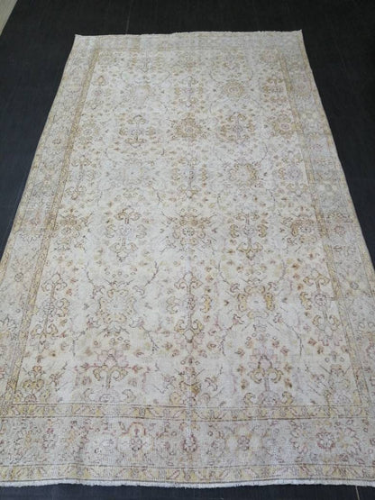 Vintage Rugs 9.2 x 5.3  TURKISH HAND MADE Rugs 10x6 Vintage Turkish Rugs Oushak Rug  Large Turkish Oushak Rug, Vintage Oushak Rug, Wool Rug