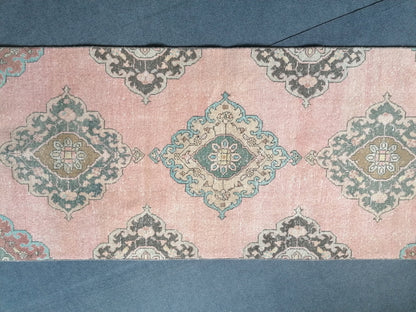 Runner rug 12'4x2'11 vintage wool runner,hallway rug