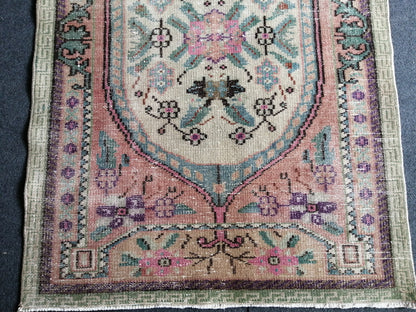 3 x 4.5  Vintage Rug,  TURKISH HANDMADE Rug, Vintage Turkish Rug, Oushak Rug, Turkish Oushak Rug, Vintage Handknotted Rug, Wool Rug