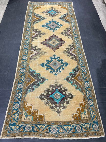 Vintage Handmade Vintage 5x13 Runner Oushak Runner Rug Turkish Runner Rug Vintage Runner Rug Star Kitchen Runner Natural Wool Runner