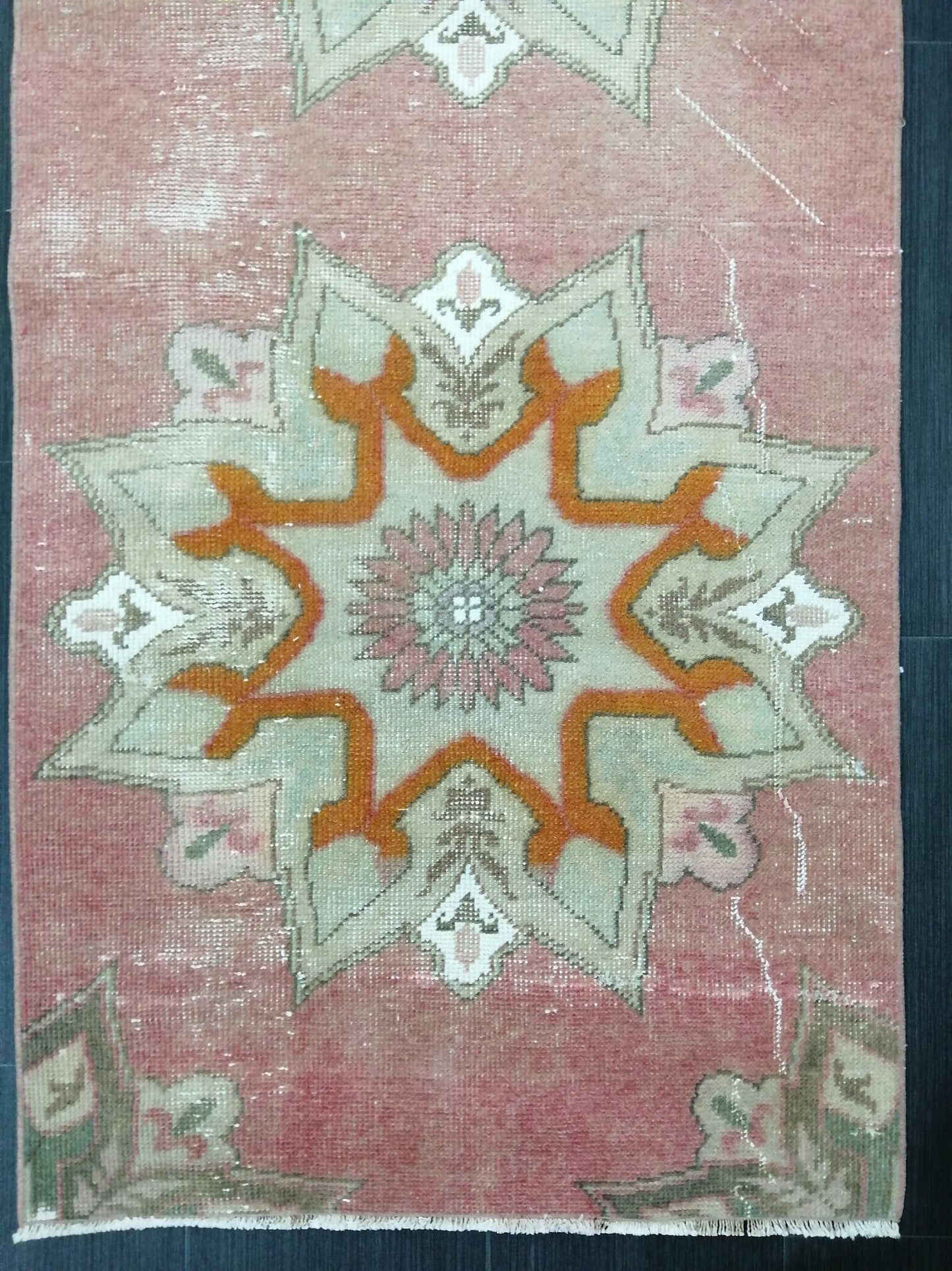 Vintage Oushak Runner Rug 8.2 x 2.3 Vintage Runner Rug Hallway Runner Rug Kitchen Runner Rug Wool Runner Rug Wool Oushak Rug