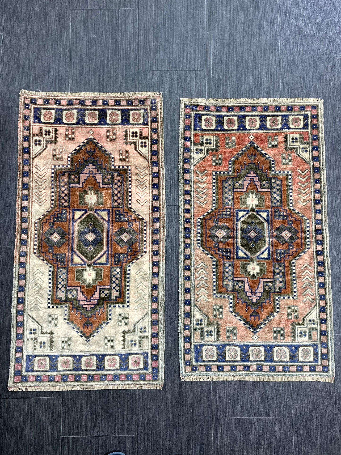 Coordinating Small Rug Turkish Rug Mini Twin Small Area Rug 1.7 x 3.3 Turkish Pair of Persian Hand Made Rug Matching Oriental Vintage Rug
