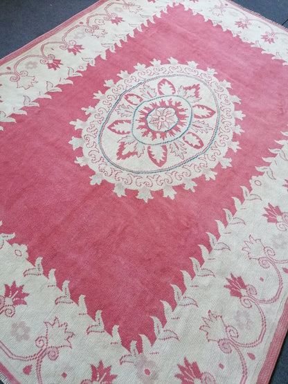 5.9 x 7.8 Oushak turkish rug, large vintage rug -  handmade wool rug, living room rug, bohemian rug,