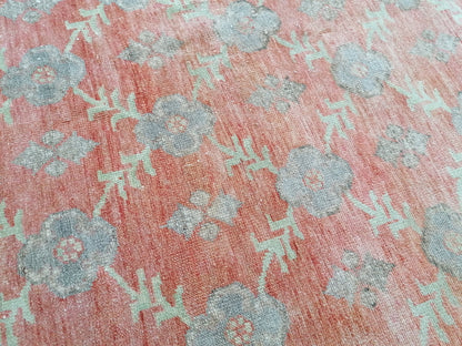 Oushak turkish rug, vintage turkish rug,oushak vintage rug,vintage rug,kitchen rug, vintage anatolian rug,unique hand made bohemian 8'4x4'4