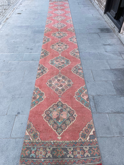 Extra Long Turkish Runner Very Long Oushak Runner Rug 2.7 x 20.8 Vintage Stair Runner Rug XL Oriental Runner Rug Staircase Runner rug