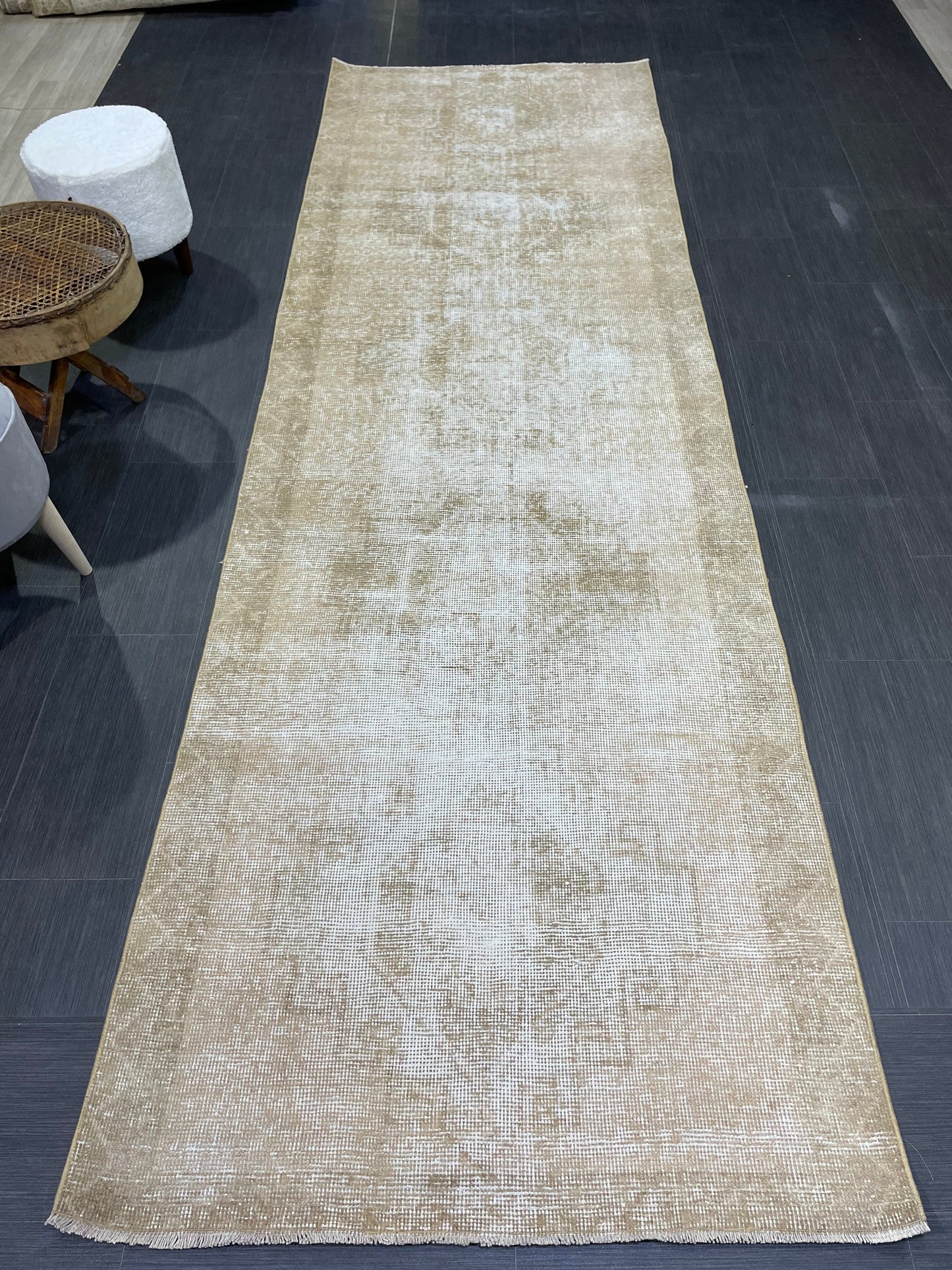 Distressed Vintage Runner Rug 3.6 x 11.5 ft Turkish Runner Rug Vintage Runner Rug Hallway Runner Rug Kitchen Runner Rug Wool Pile Runner Rug