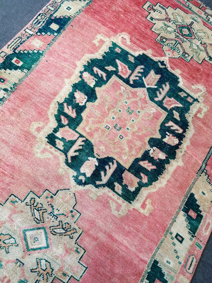 Handmade  Runner RUG TURKISH 4.4 x 10.9 Rug Vintage Oushak Runner Rug Vintage Runner Rug Wool Oriental Rug Vintage Turkish Rug