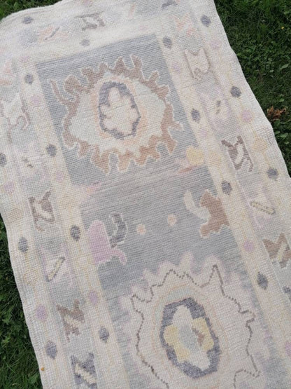 3x13 feet long oushak runner rug,turkish new production vintage oversize runner rug, hallway runner, kitchen runner, handmade wool runners