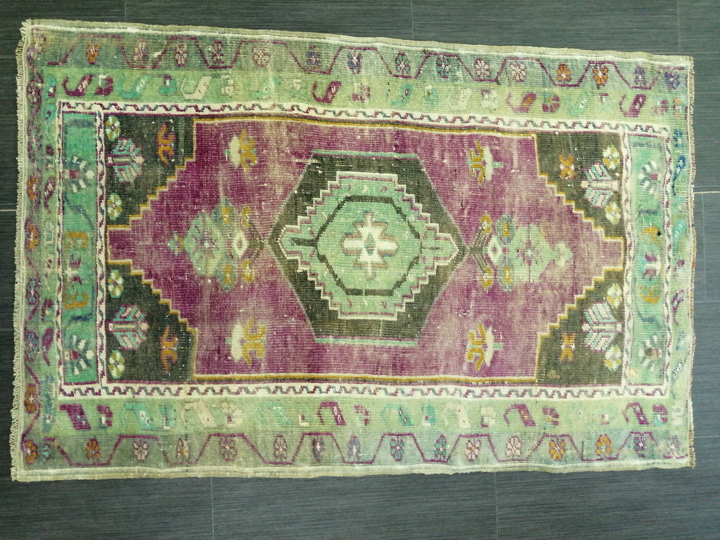 3.9 x 2.5 Rug, Hand Made Rug, Oushak Rug, Rustic Rug, Bohemian Rug, Rug Runner, Turkish Rug, Farmhouse Rug, Vintage Rug, Wool rug