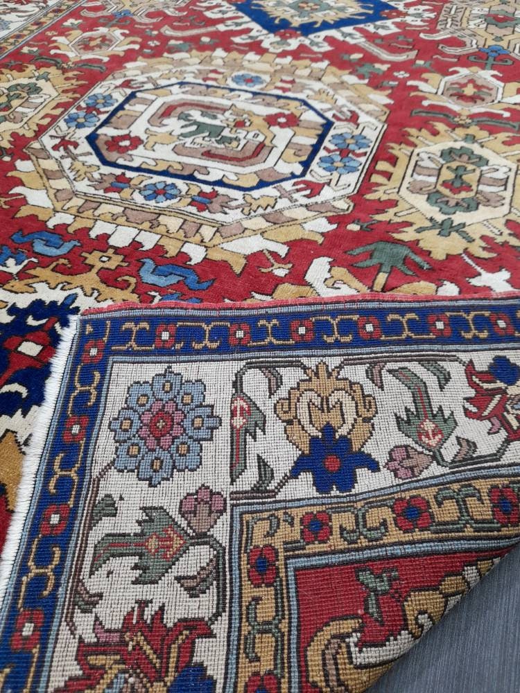 High Wool Pile Vintage RUG 6 x 10.3 TURKISH Rug Vintage Quality Oriental Rug Shirvan Rug Wool Oushak Rug Blue Rug Persian Rug Hand Made Rug