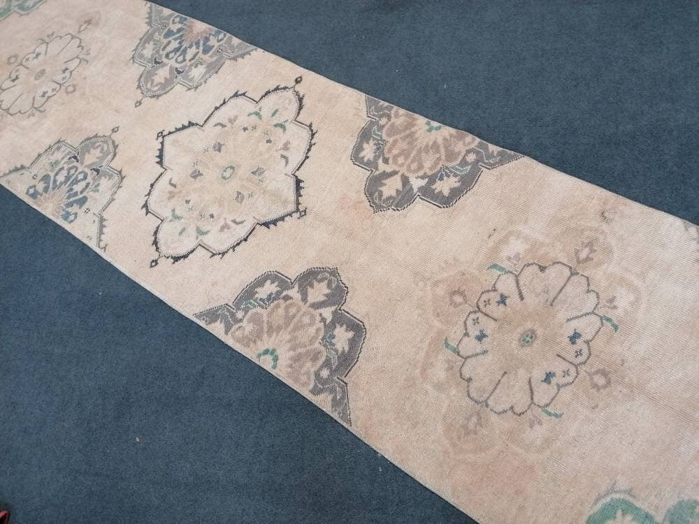 Vintage runner, oushak wool runner 2'10x11'3 hallway  runner, turkish runner rug, entery runner, kitchen runner