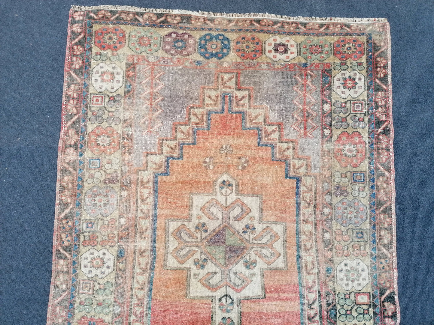 Vintage turkish rug,oushak vintage rug,3.7x6.7 kitchen rug, vintage anatolian rug,unique hand made bohemian