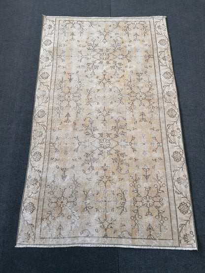 Muted distressed vintage rug 5'10x3'6 turkish rug, muted rug oushak rug floral rug oriental rug antique rug