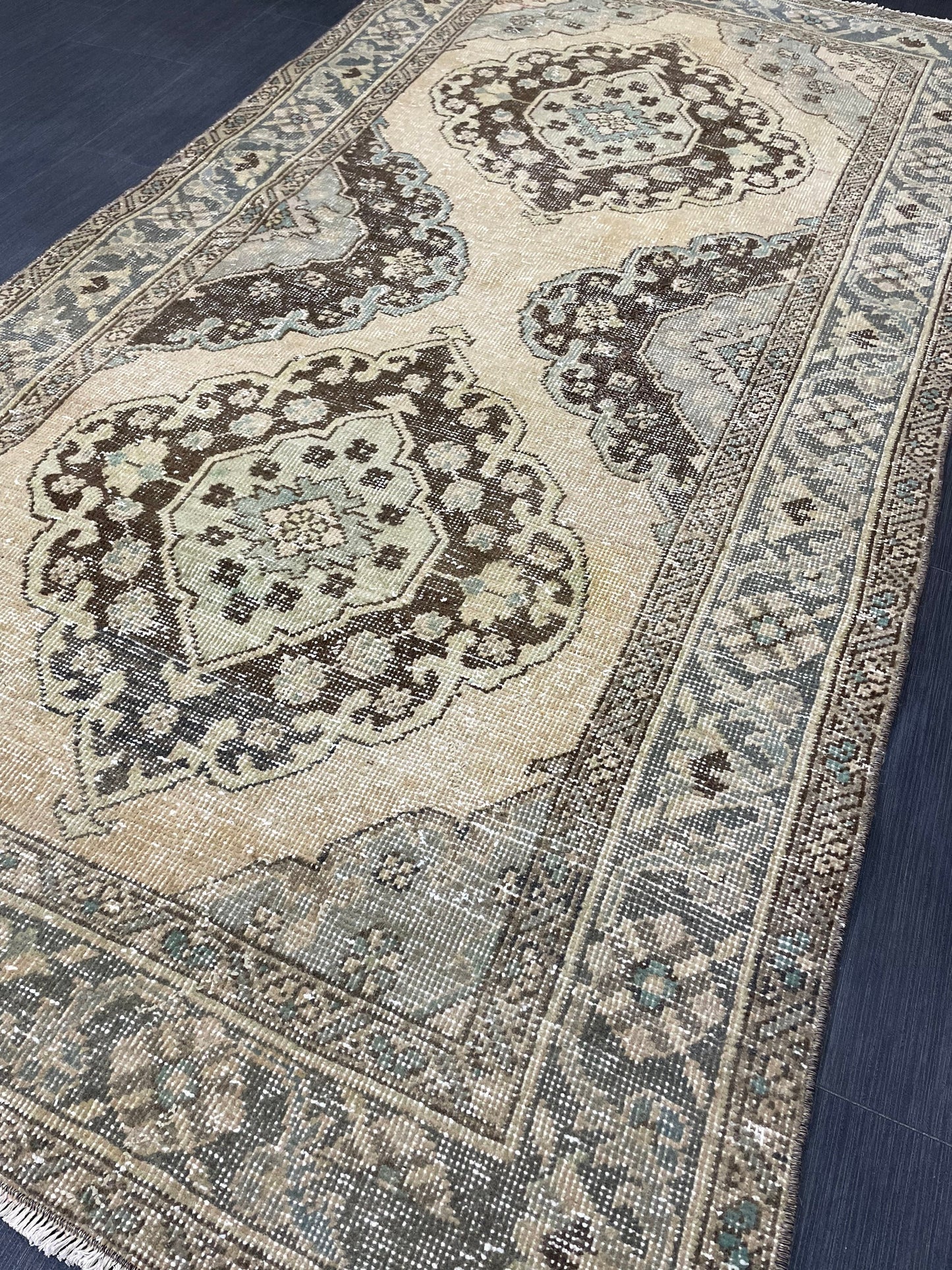 Muted Vintage 3.5 x 7 Rug Handmade Rug, Rustic Rug Hand Knotted Rug, Rug Runner, Turkish Rug, Farmhouse Rug, Vintage Rug, Wool rug