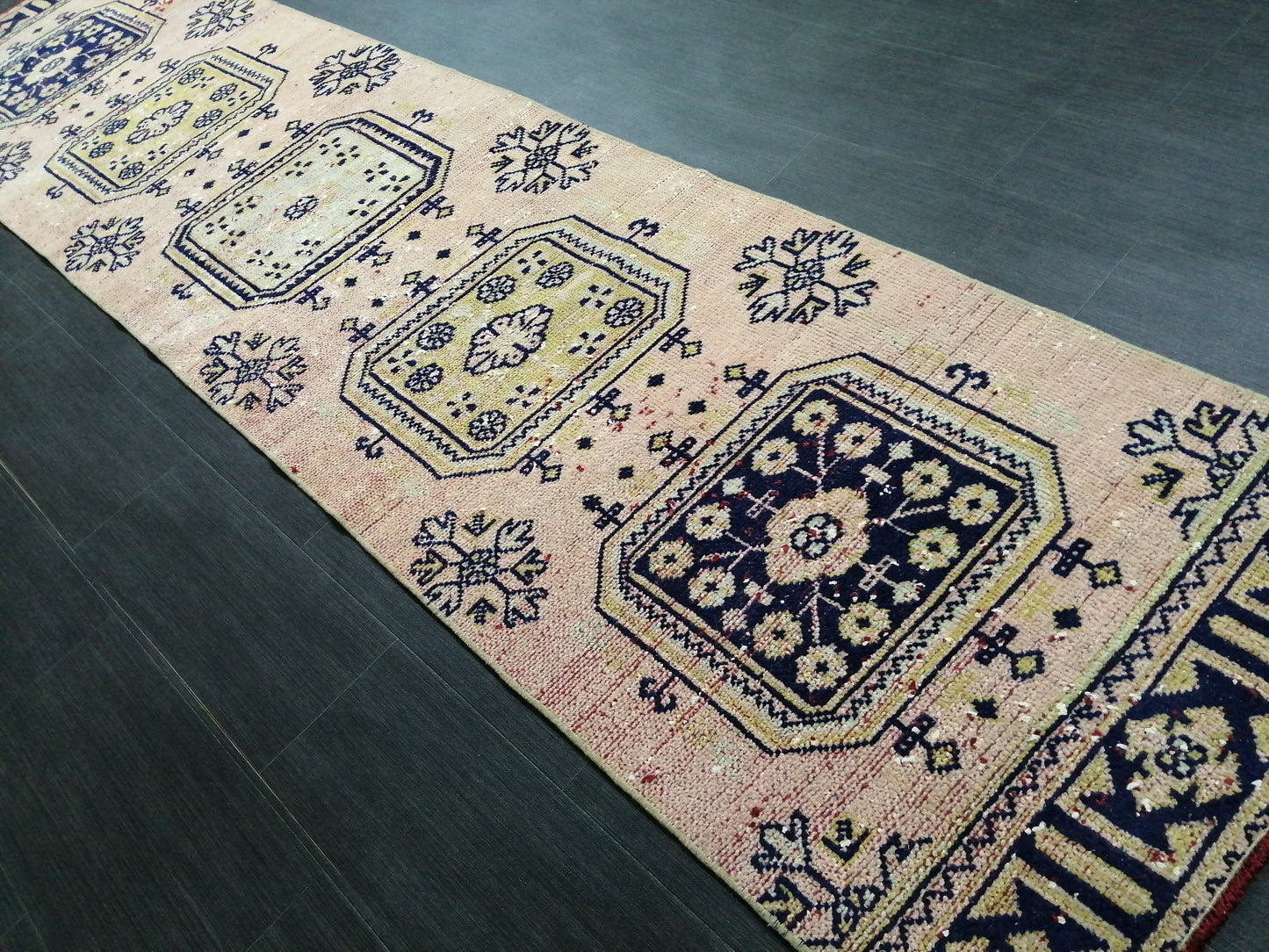 Distressed Turkish Runner Rug 10.3 X 2.4 Vintage Runner Rug Hallway Runner Rug Kitchen Runner Rug Wool Runner Rug Wool Oushak Rug