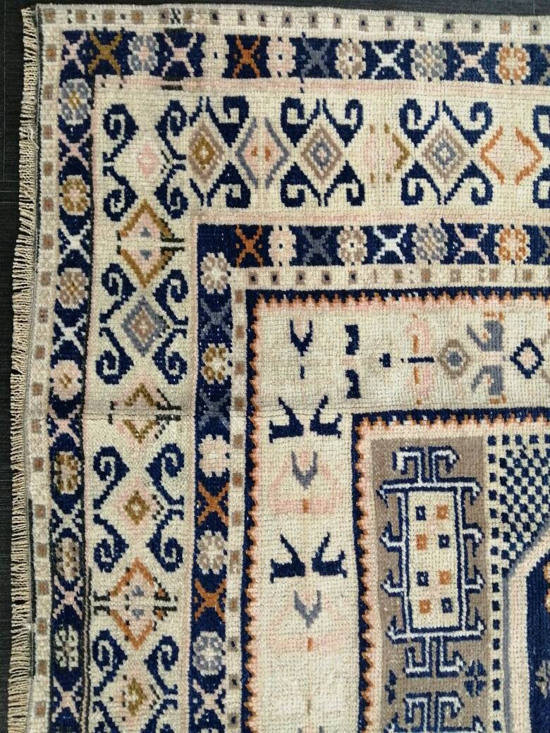 Vintage Hand Made Rug, 4.7x10 Oushak Rug, Turkish Rugs, Bohemian Rug, Persian Rug  Turkish Rug, 5x10 Rug, Vintage Rug Wool Rug Oriental Rug