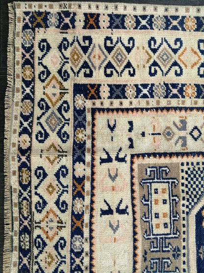 Vintage Hand Made Rug, 4.7x10 Oushak Rug, Turkish Rugs, Bohemian Rug, Persian Rug  Turkish Rug, 5x10 Rug, Vintage Rug Wool Rug Oriental Rug