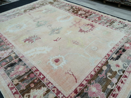 Vintage OUSHAK RUG, 11.6 x 9.3 ft TURKISH Oushak Rug, Vintage Oushak Rug Wool Oushak Rug Hand Made Rugs, Authentic Oushak Rug