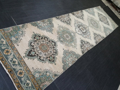 12.8X3.5 Oushak Runner Rug Turkish Runner Rug Vintage Runner Rug Hallway Runner Rug Kitchen Runner Rug Wool Runner Rug Wool Oushak Rug