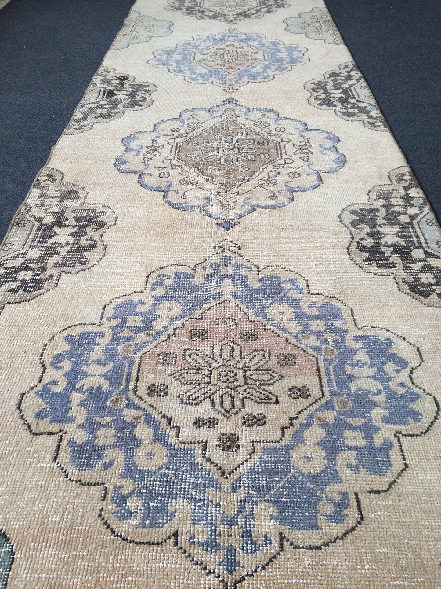 12.6 x 2.9 Oushak Runner Rug Turkish Runner Rug Vintage Runner Rug Hallway Runner Rug Kitchen Runner Rug Wool Runner Rug Wool Persian Runner