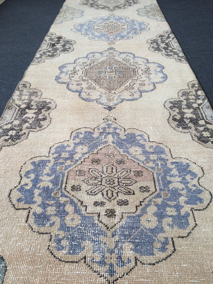 12.6 x 2.9 Oushak Runner Rug Turkish Runner Rug Vintage Runner Rug Hallway Runner Rug Kitchen Runner Rug Wool Runner Rug Wool Persian Runner