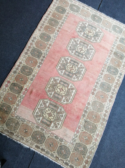 6.3 x 4 ft OUSHAK RUG TURKISH Oushak Rug Hand Made Rugs Vintage Oushak Runner Rug Vintage 4x6 Rug Wool Oushak Rug Vintage Turkish Rug