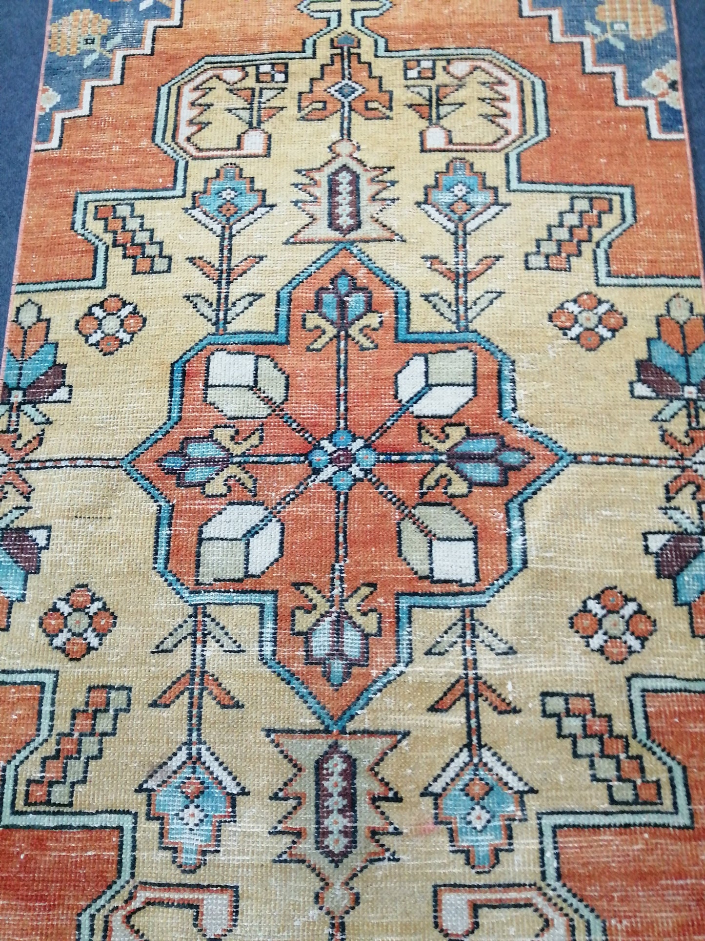 8.2 X 3.4 Oushak Runner Rug Turkish Runner Rug Vintage Runner Rug Hallway Runner Rug Kitchen Runner Rug Wool Runner Rug Wool Oushak Rug