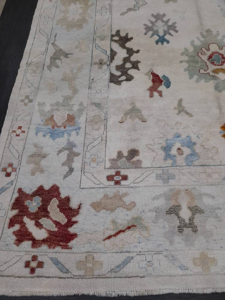8.5 x 12 Muted Turkish RUG  TURKISH Oushak Rug Muted Oushak Rug Vintage Rug Wool Oushak 9x12 Rug Hand Made Rug Authentic Oushak Rug