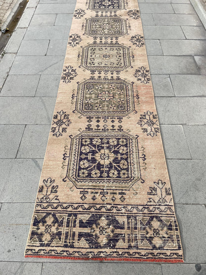 Wool Extra Long Runner Rug, Very Long Handmade Runner 2.7 x 22 ft Rug, Vintage Runner Rug, XL Turkish Runner Rug Staircase Runner rug