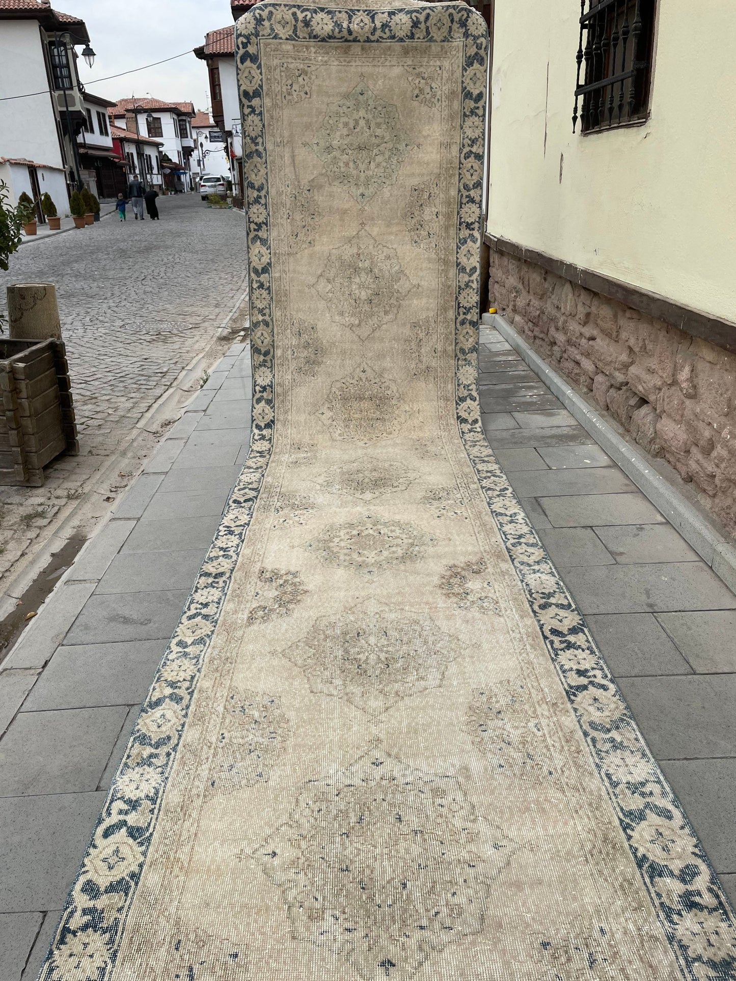 Muted Extra Long Turkish Runner Very Long Muted Oushak Runner Rug 5 x 22.4 Vintage Runner Rug XL Oriental Runner Rug Staircase Runner rug