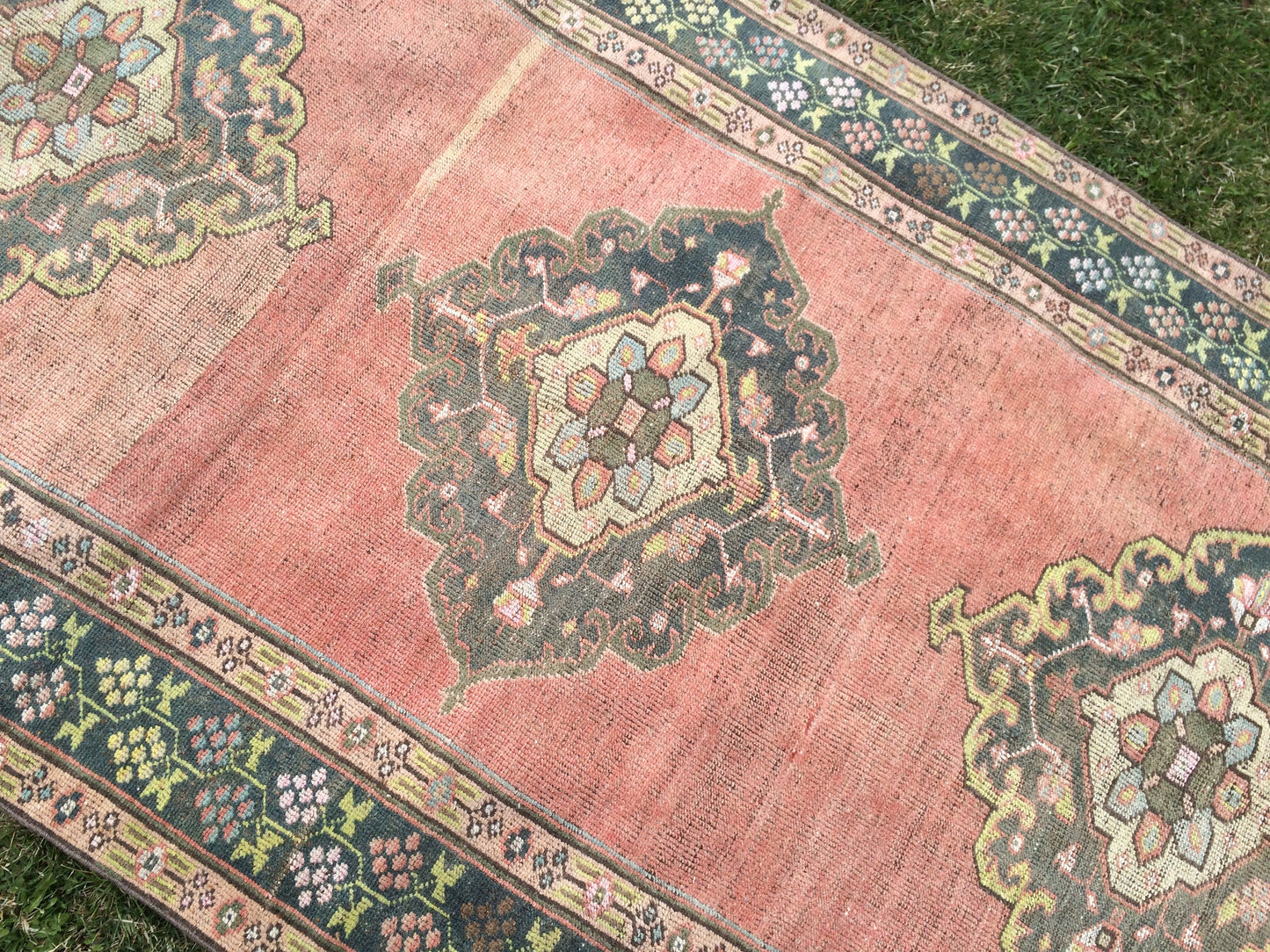 10.3 x 5 Oushak Wool Rug, Vintage Oushak Rug, Oushak Rug, Wool Rug, Vintage Turkish Rugs, Vintage Rugs