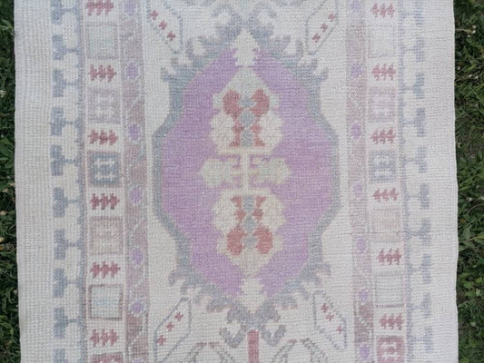3x12.6 oushak wool runner, turkish handmade rug, hallway runner rug