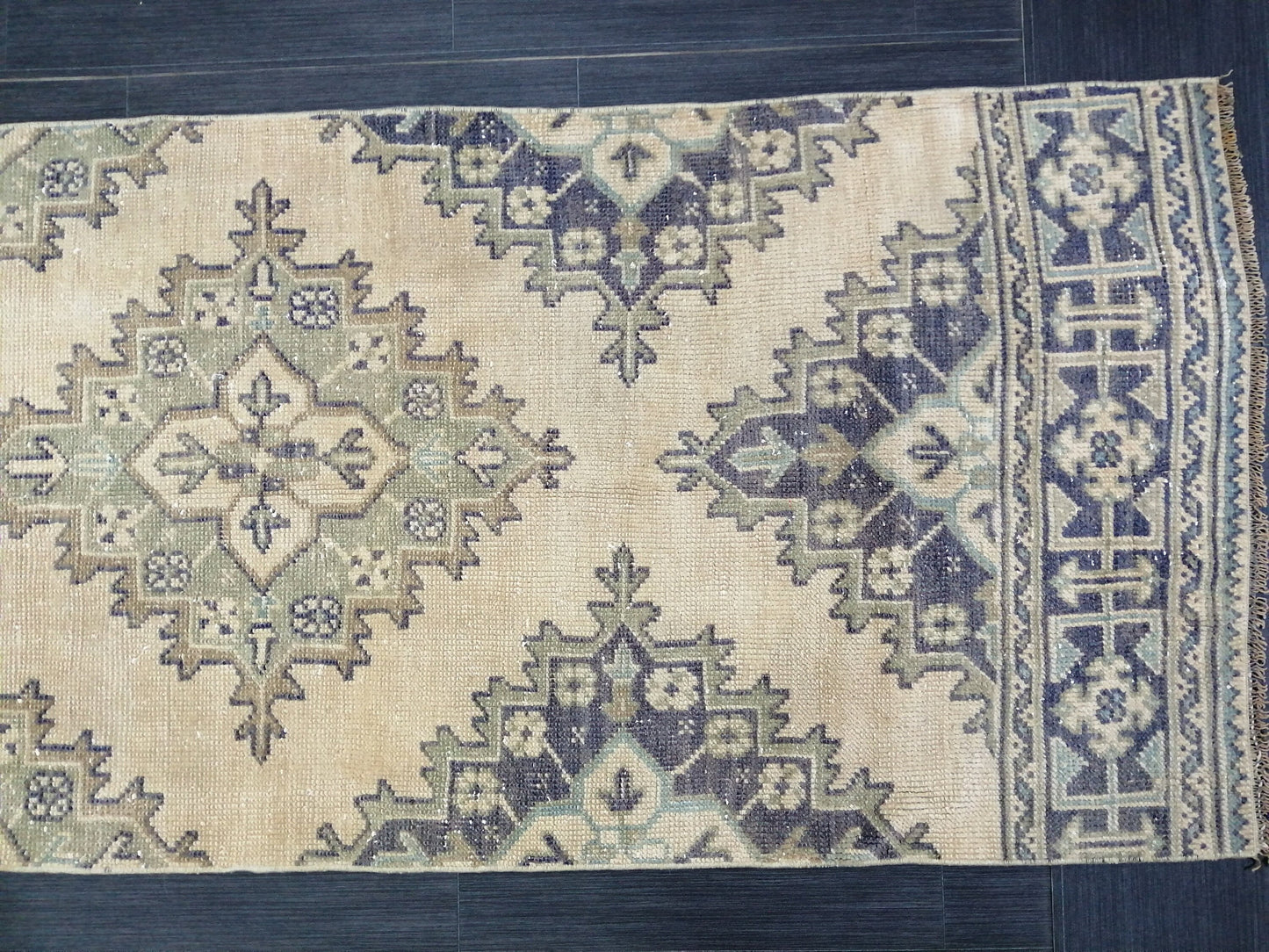 2.6 x 11.4 Oushak Runner Rug Turkish Runner Rug Muted Vintage Runner Rug Hallway Runner Rug Kitchen Runner Rug Wool Staircase Runner Rug