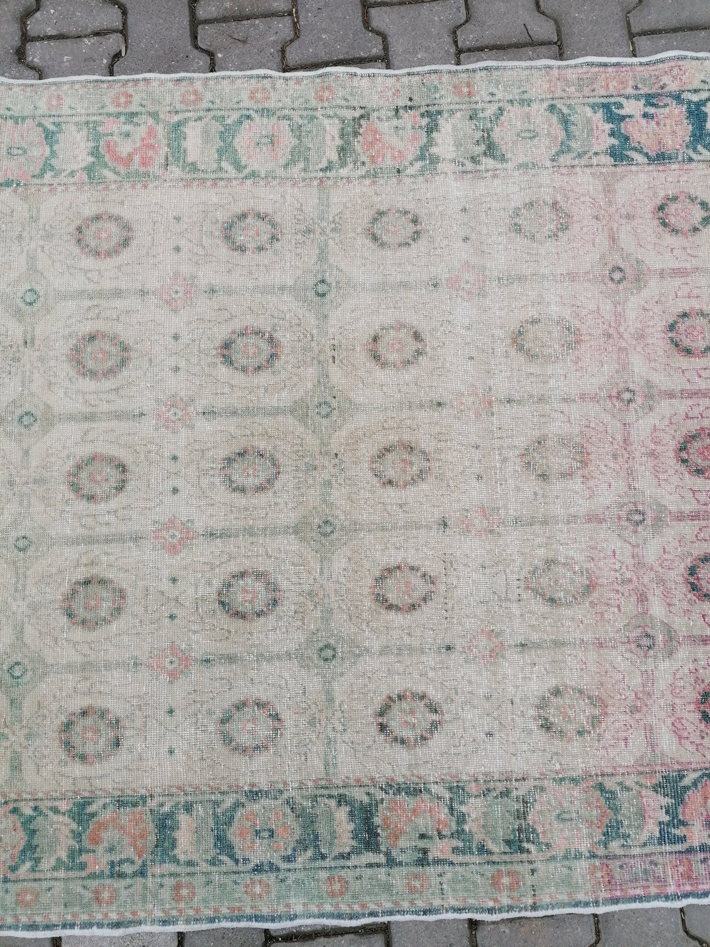 4'7x7 vintage rustic rug, large oushak rug, area rug,