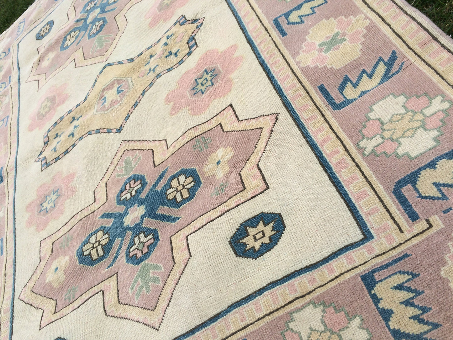 WOOL Area Rug, Handmade Rug, Muted Rug, Oushak Rug,Muted Vintage Persian Rug Vintage Turkish Rugs, Oushak Rug, Turkish 5.2 x 7.3 Rug