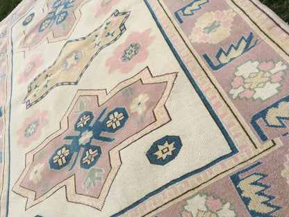 WOOL Area Rug, Handmade Rug, Muted Rug, Oushak Rug,Muted Vintage Persian Rug Vintage Turkish Rugs, Oushak Rug, Turkish 5.2 x 7.3 Rug