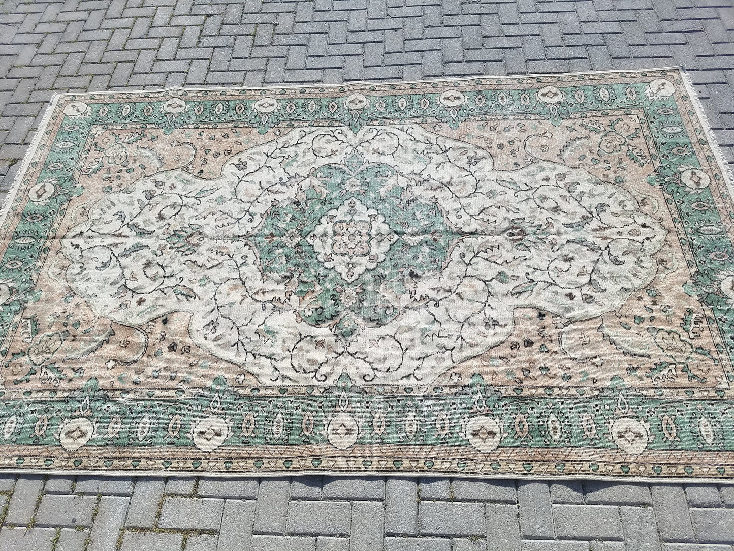 Oushak rug 6.3x10 vintage large rug vintage hand made rug