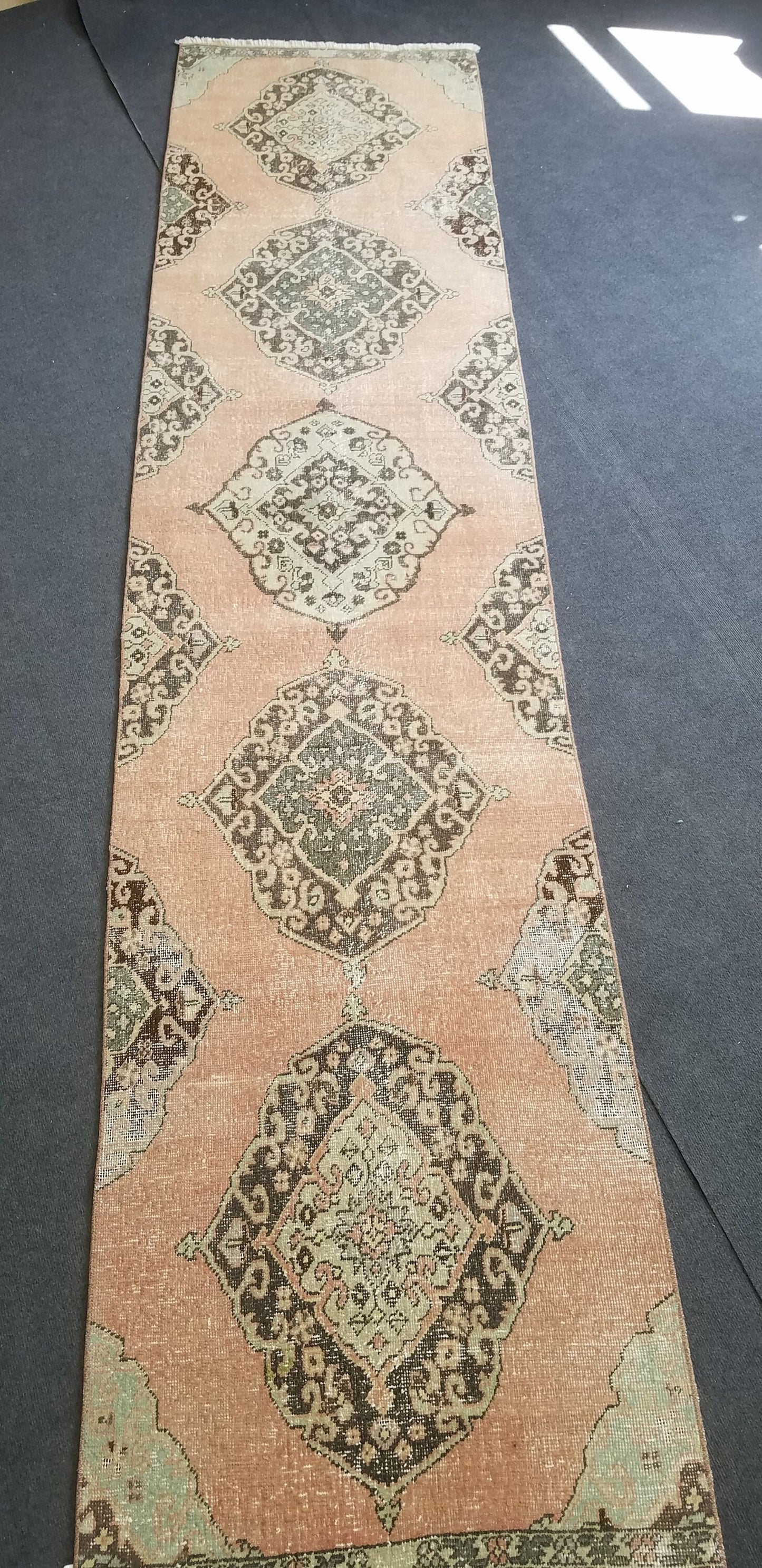 Runner rug,vintage runner rug,oushak runner 11'9"x 2'8" ft